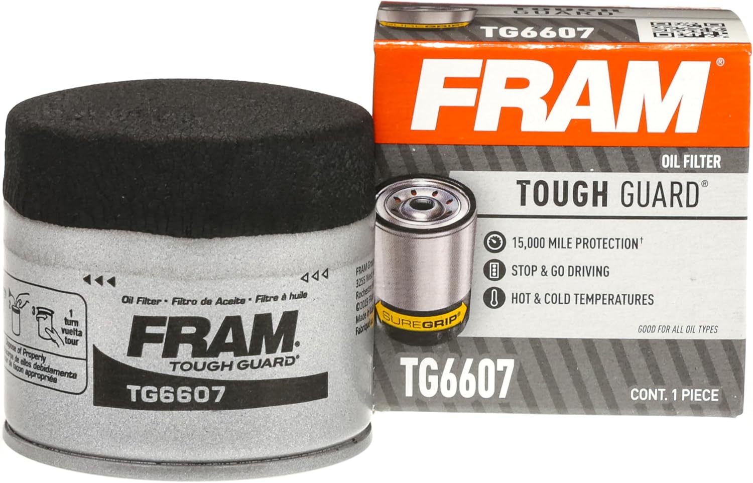 FRAM Tough Guard Replacement Oil Filter TG10060, Designed for Interval Full-Flow Changes Lasting Up to 15K Miles