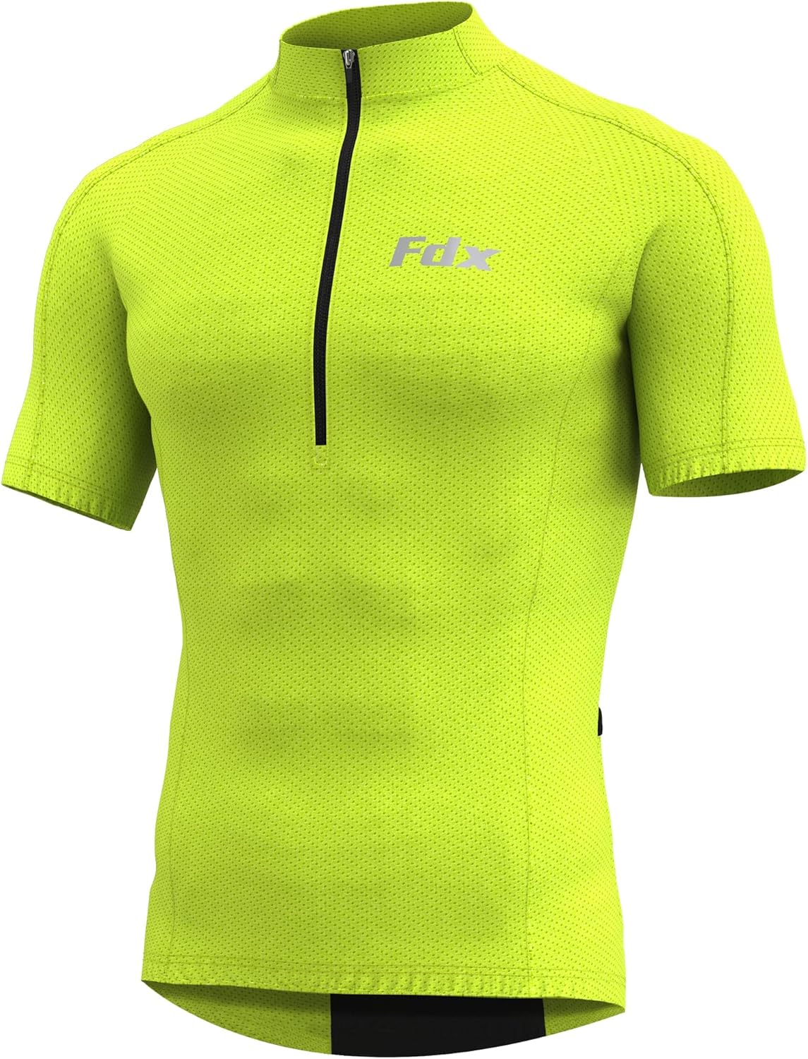 FDX Men’s Cycling Jersey - Short Sleeves Summer Biking Tops, Breathable Quick Dry Mountain Bike MTB Jersey, 1/4 Zip T Shirt for Running, Biking and Hiking