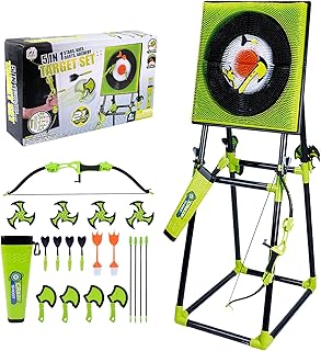 Axe Throwing Game for Backyard,Deluxe Axe Throwing Game Set,Contains Foldable Axe Throwing Board,Axes,Bows and Arrows and 3 Types of Darts