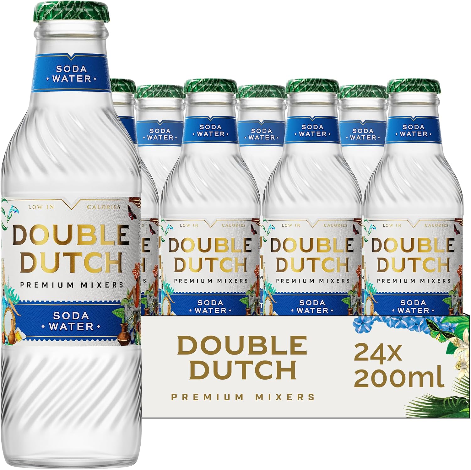 Double Dutch Premium Soda Water, 24 x 200ml Glass Bottles