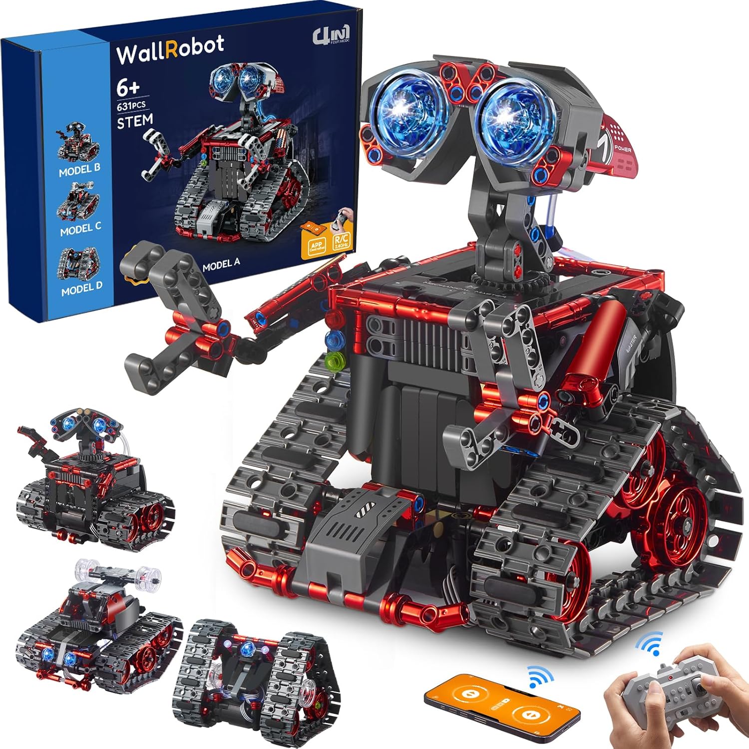 VEPOWER Robot Technic Building Toys, Creator 4 in 1 Remote & APP Controlled Robotics STEM Projects for Kids, Creative Mindstorms Gifts for Boys Girls Aged 6-12 (560 PCS)