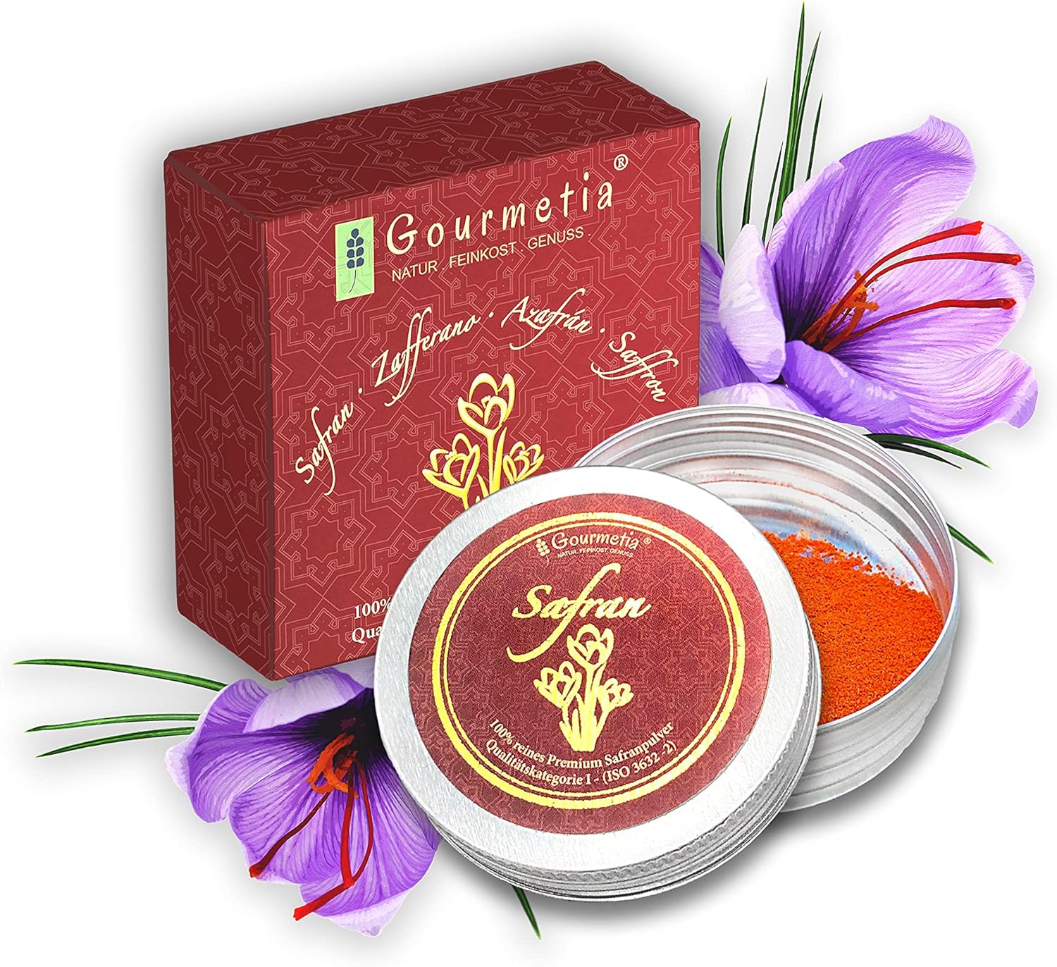 Gourmetia Saffron Powder, Saffron Powder in Premium Quality 5 Grams - Category I Superior (ISO 3632-2)