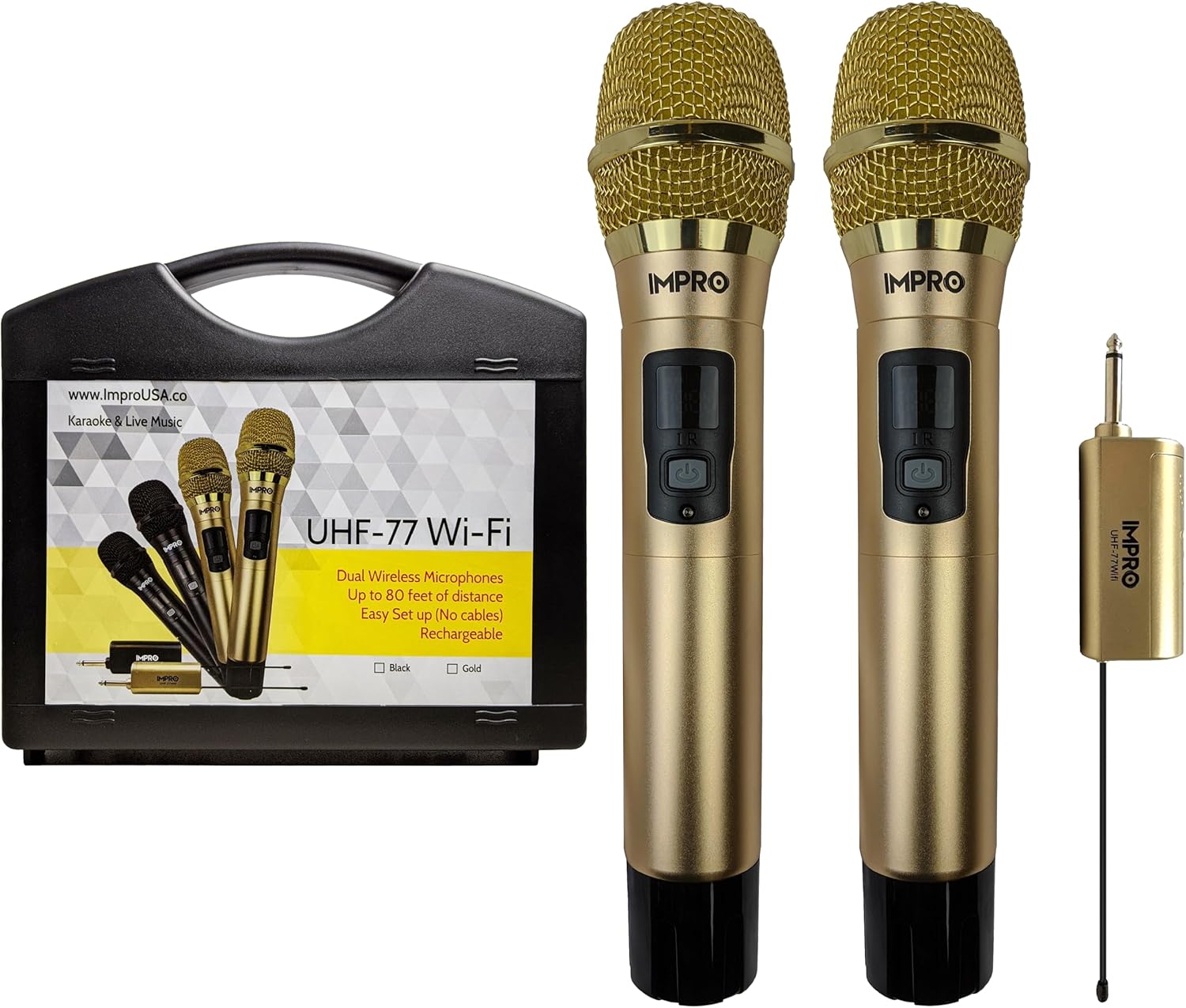 ImPro UHF-77Wifi Professional UHF Wireless Microphone System (Gold with Case)