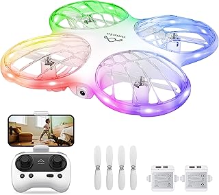 Ameta RC Drones for Kids Beginners with 1080P HD FPV Camera, Cool Toys for Boys Girls, RC Quadcopter with Cool LED Light, Propeller Full Protect and Long Flight Time, Morpho Drone with Camera