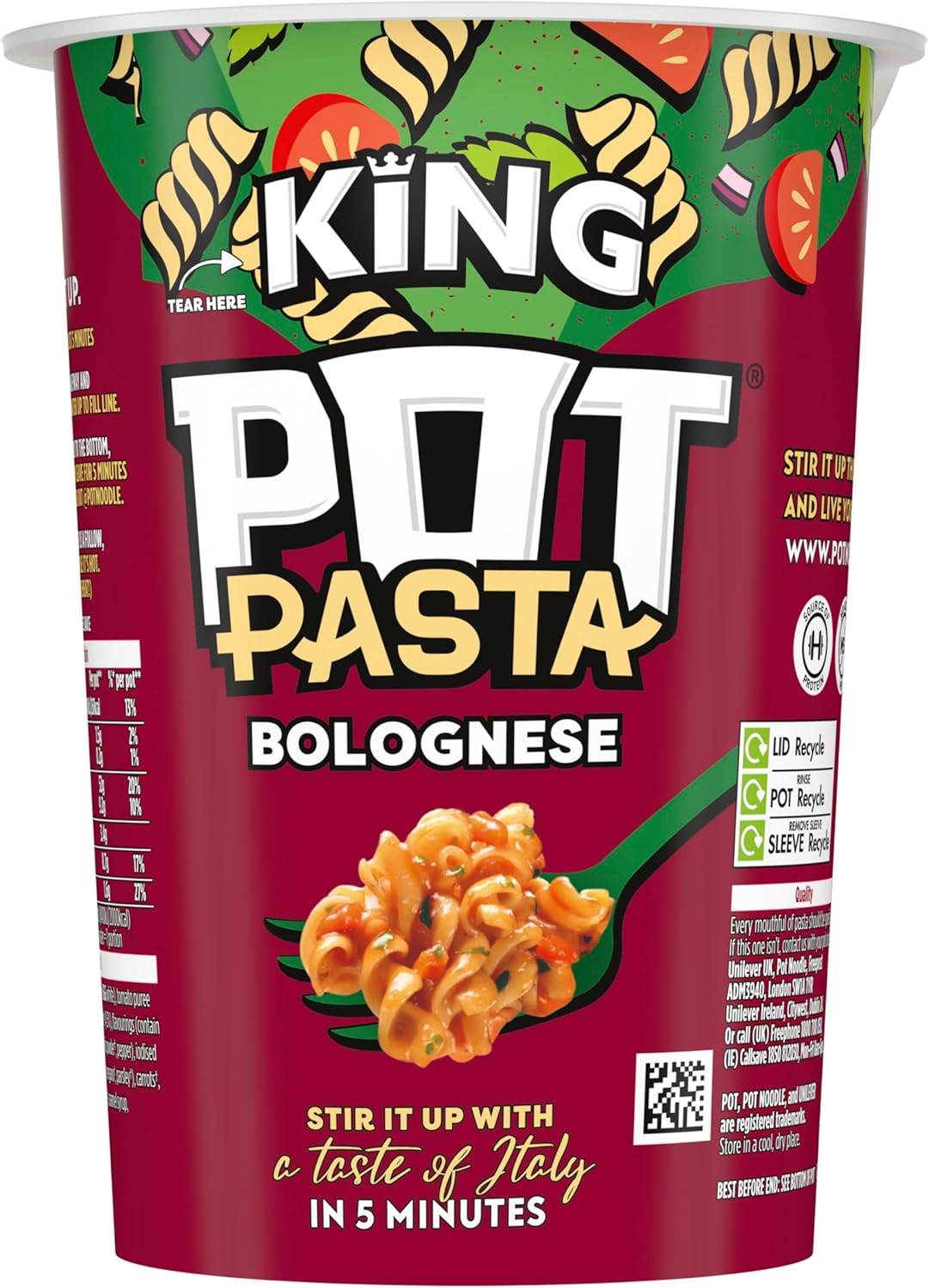 Pot Pasta Bolognese instant hot snack pot from the nation's favourite instant noodle brand* quick pasta pot for when you need filling up 8x 73 g