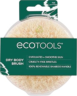 EcoTools Dry Body Brush, Cruelty-Free Bristles Exfoliate & Smooth Skin, Dry Brushing Removes Dry Skin, May Help Improve Circulation & Skin Tone, Eco-Friendly Skincare Tool, Vegan, 1 Count