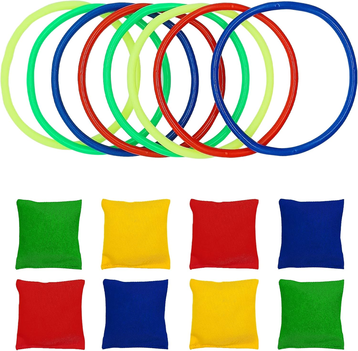 WAIZHIUA Hula Hoops Throwing Rings Game Set - Bean Bags Garden Games for Kids, Carnival Favor Party Supplies for Children Teens Adults Family Outdoor Indoor Activity