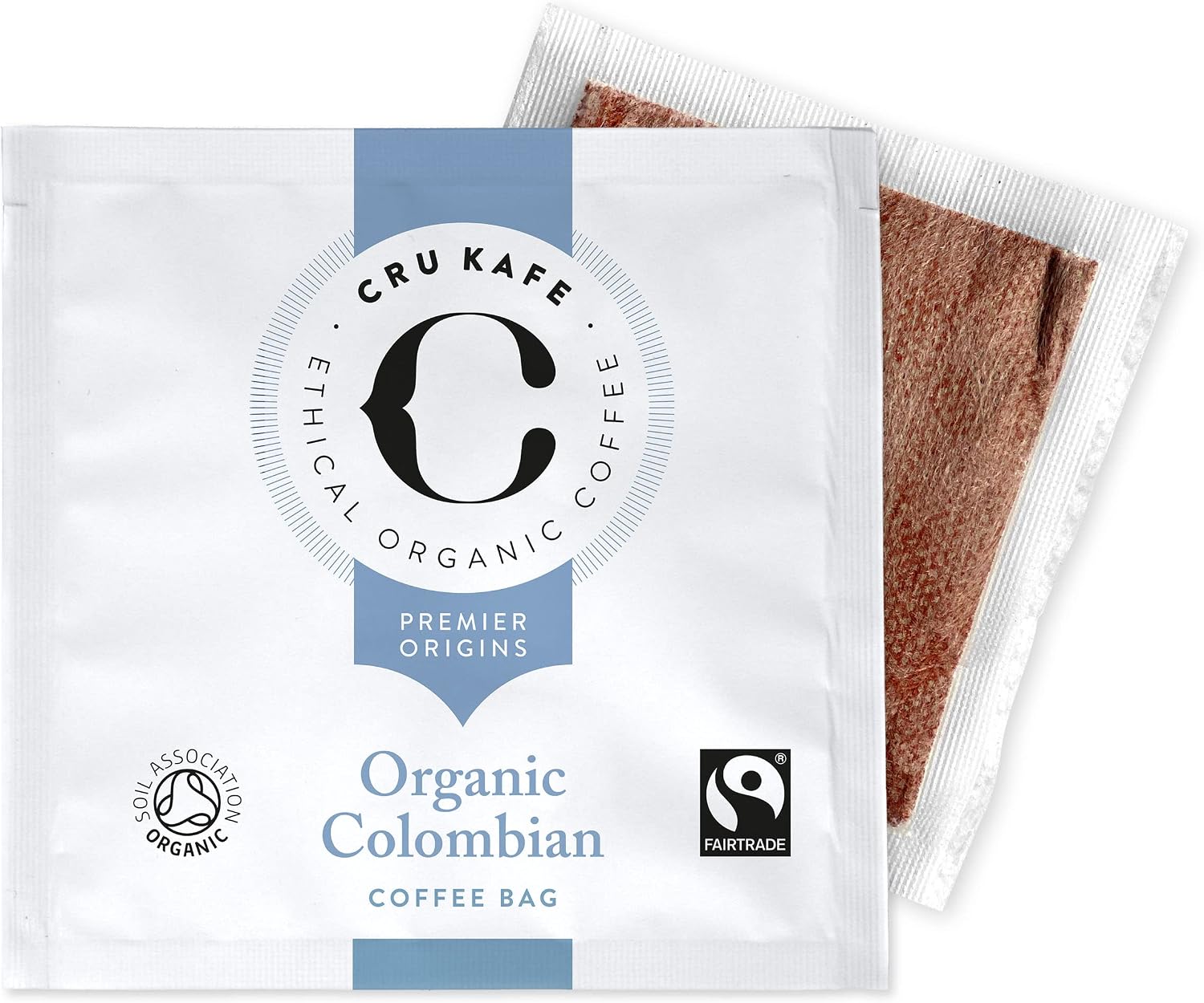 Cru Kafe Coffee Bags, Organic Colombian Medium Roast, 30 Individual Bags