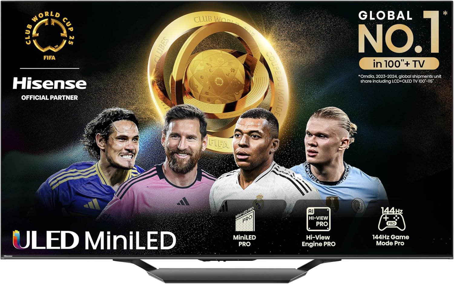 Hisense 55 Inch 144Hz Mini-LED Smart TV 55U7NQTUK - Quantum Dot Colour, Dolby Vision IQ & Atmos, iMax Enhanced, Built-in Subwoofer and Vidaa OS with Freely, Youtube, Netflix and Disney+ (2024 Model)