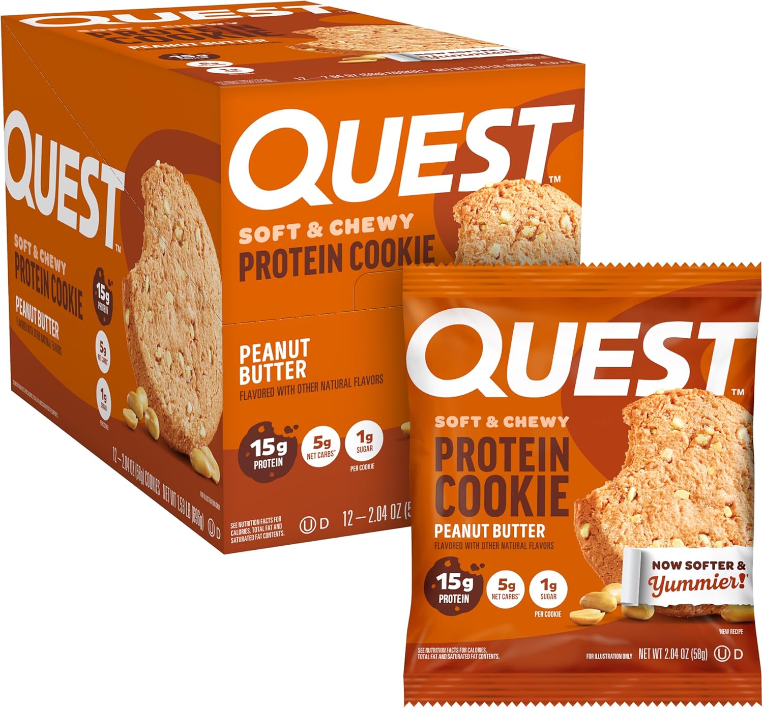 Quest Nutrition Cookie 12x59g Peanut Butter