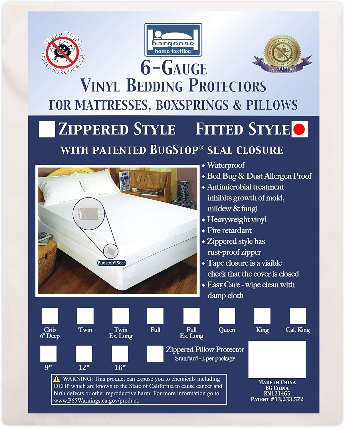 Waterproof Vinyl Twin Mattress Protector, Bed Bug & Allergen Proof - 9" Deep