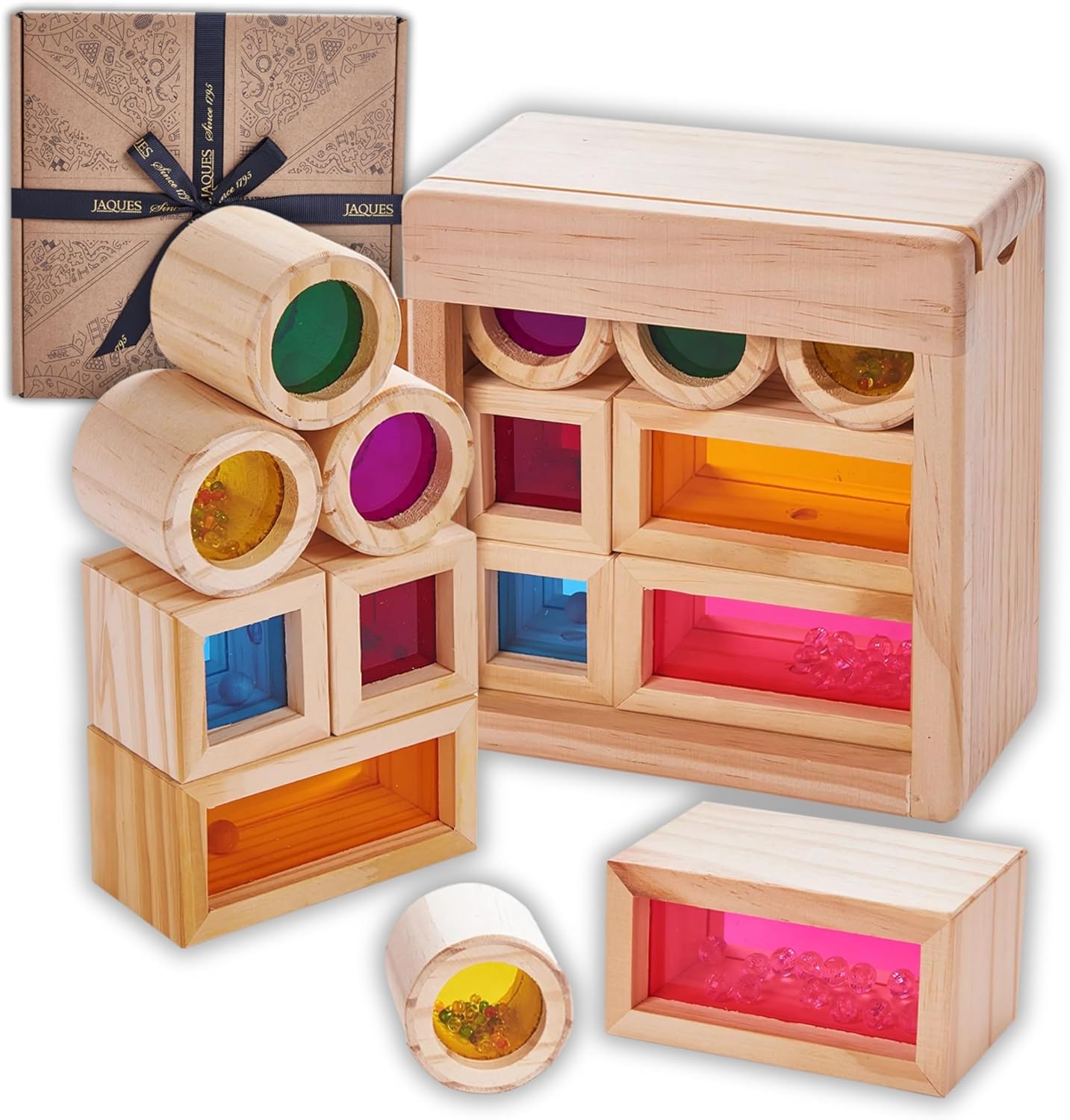 Jaques of London Wooden Blocks | Sensory Toys for Babies | Sound Toys | Wooden Toys | Baby Sensory | Since 1795
