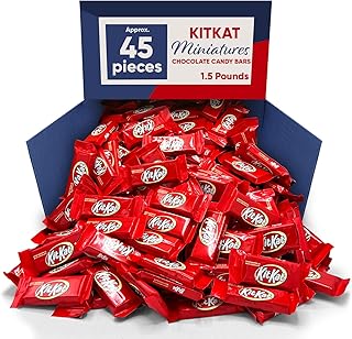KitKat Bar Miniatures 1.5 Pounds Approx 45 Pieces - Bulk Candy Individually Wrapped - Chocolate Candy Crisp Wafers in Milk Chocolate, Ideal for Pinata Candy, Office Snacks, Parties, and Holidays - KitKat Milk Chocolate Candy Snacks For Adults & Kids