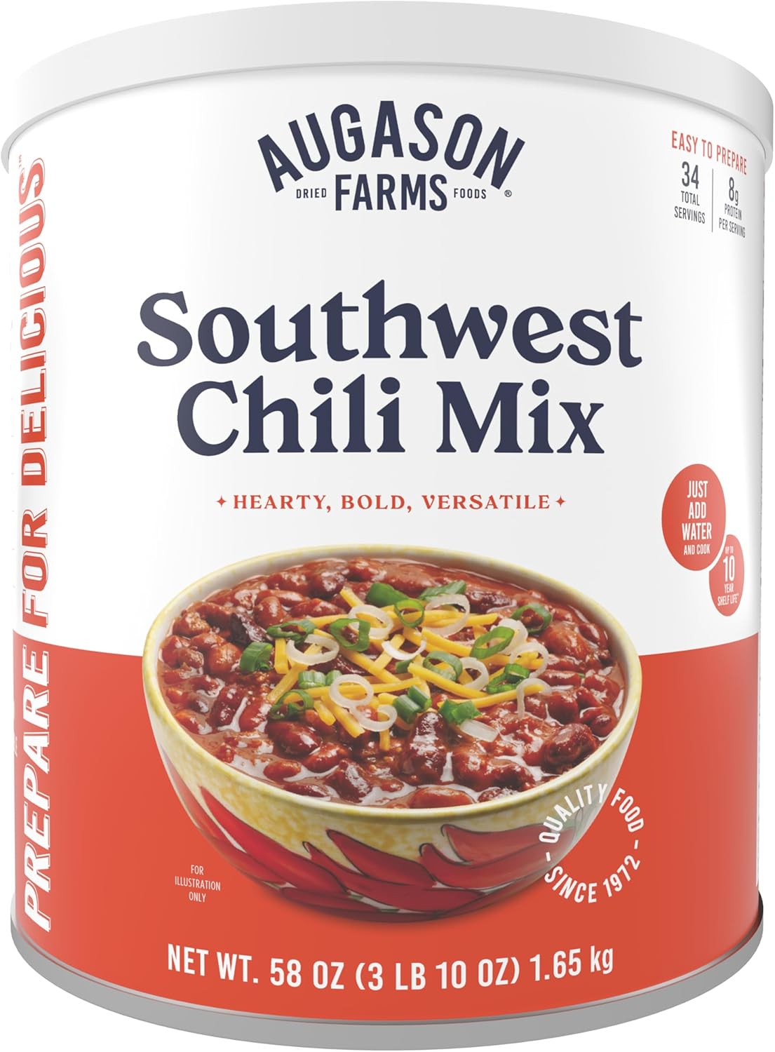 Augason Farms Southwest Chili Mix Net wt. 3 lbs 10 oz (1.65 kg)