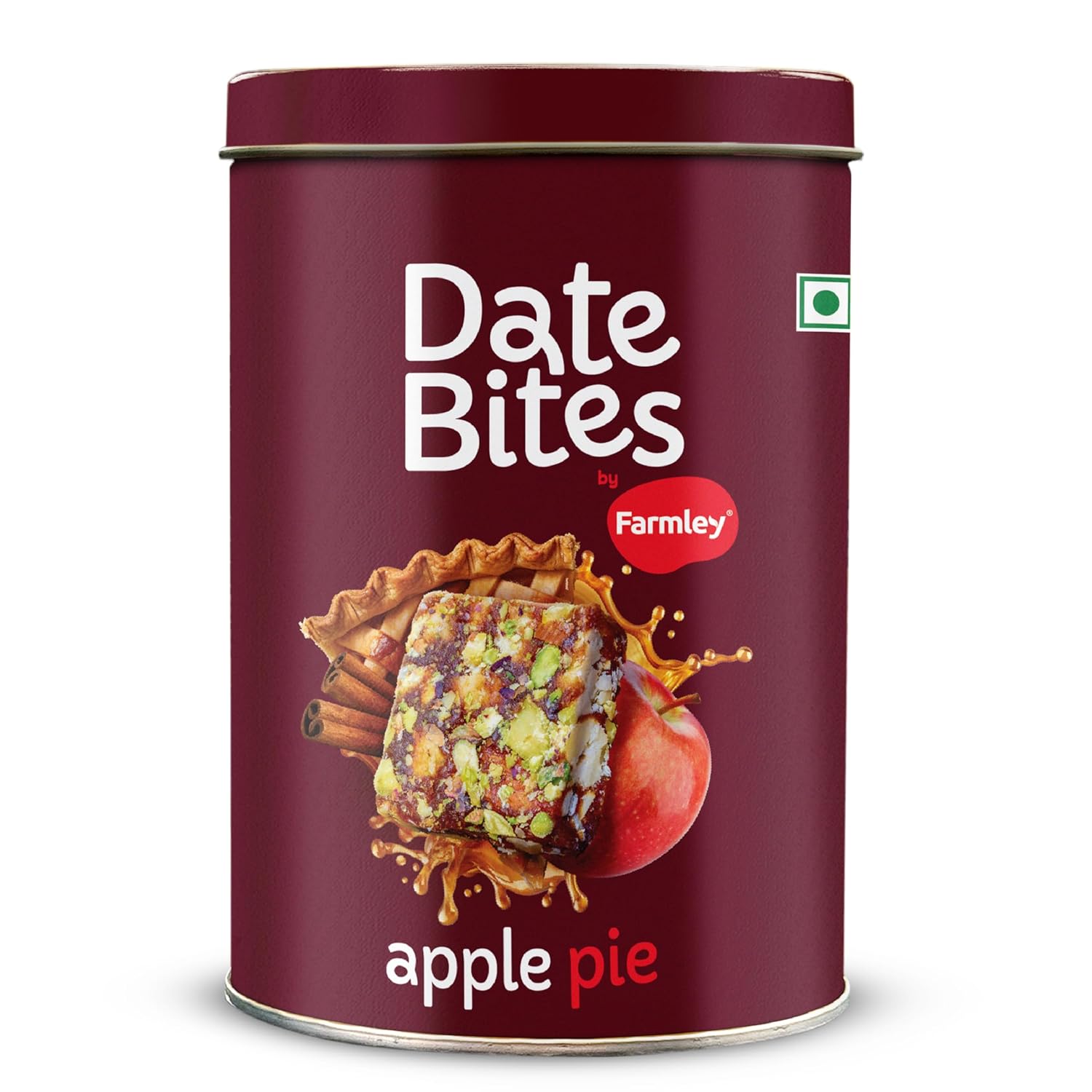 Farmley Protein Dates Bars Apple Pie Jars| Dates Bite with No Added Sugar | Made with Zero Added Sugar | Dates, Apple, Pistachio, Cashews, Almonds, Cinnamon Honey | Healthy Protein Bars 200 g (Pack of 10) (7.05 Oz)