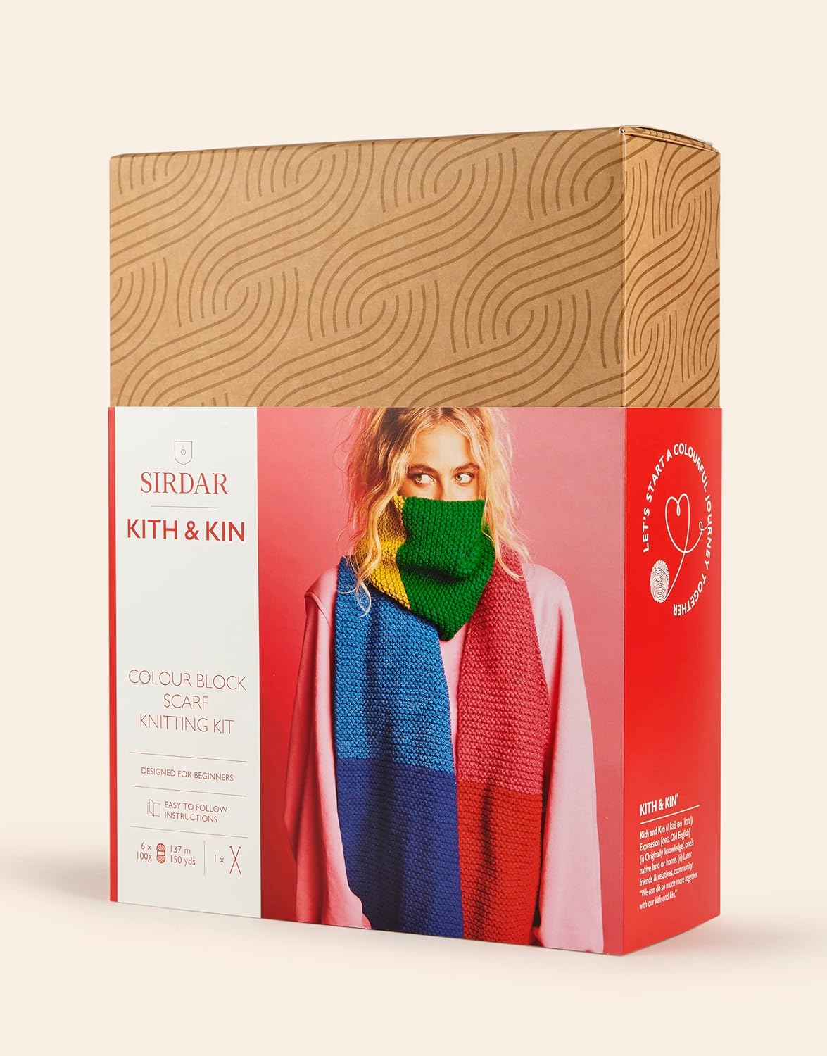 Sirdar Kith & Kin, Colour Block Scarf Knitting Kit