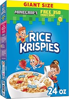 Kellogg's Rice Krispies Cold Breakfast Cereal, 8 Vitamins and Minerals, Rice Krispies Treats, Giant Size, Original, 24oz Box (1 Box)