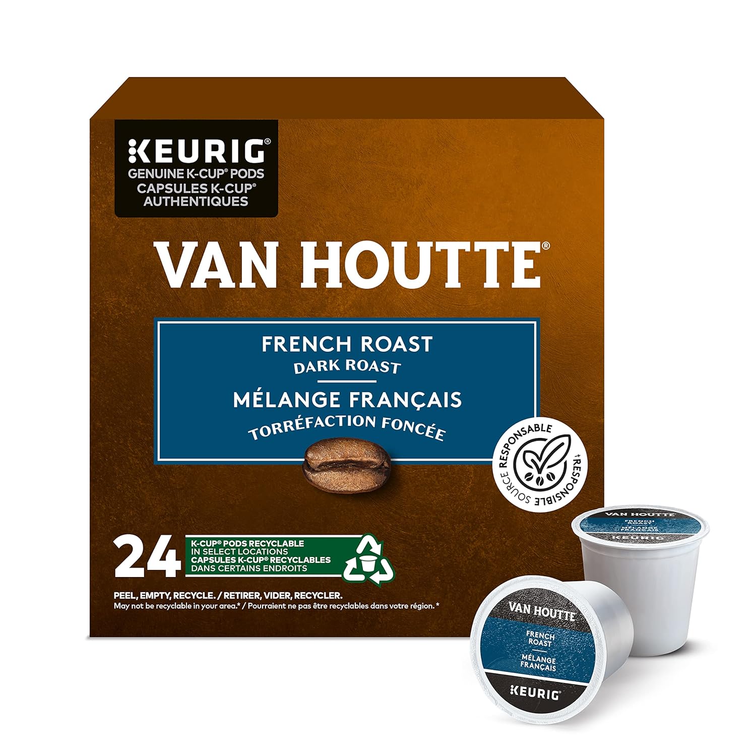 Van Houtte French Roast Coffee, K-Cup Portion Pack for Keurig Brewers (24 Count)