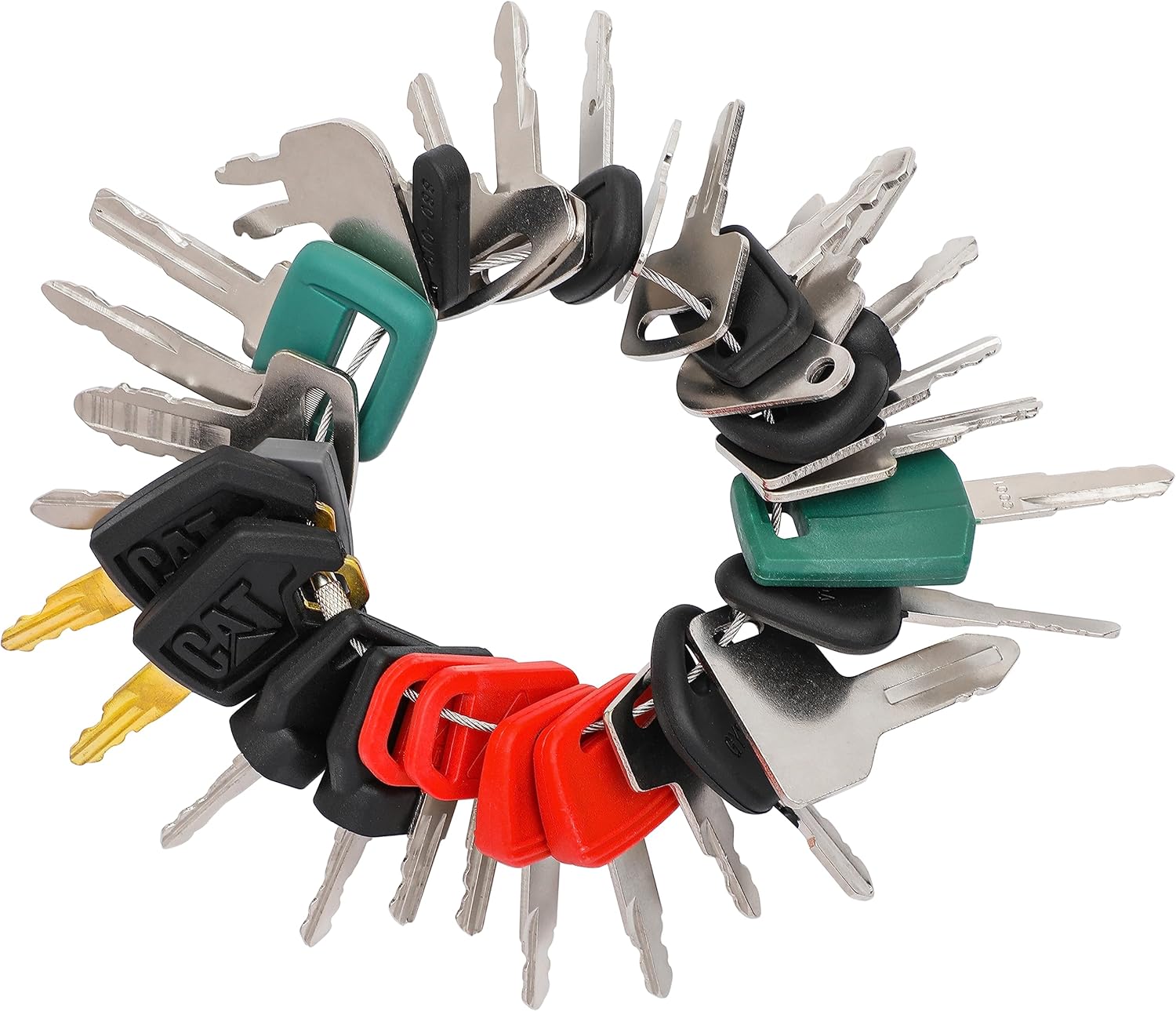 YASASHII 31 Heavy Construction Equipment Key Set fits Cat, JD, Case, Komatsu, Hyster, Kubota, JCB, Bobcat, Daewoo, JLG, Toyota & More