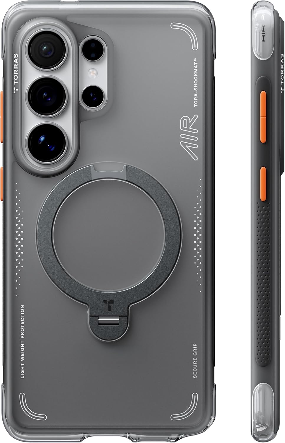 TORRAS Ostand Q3 Air for Samsung Galaxy S26 Ultra Case with 360 Magnetic Stand, Fit for MagSafe, Airbag Cushion, Mil-Grade Drop Tested, Shockproof Phone Case for S26 Ultra 6.9", Shadow Black