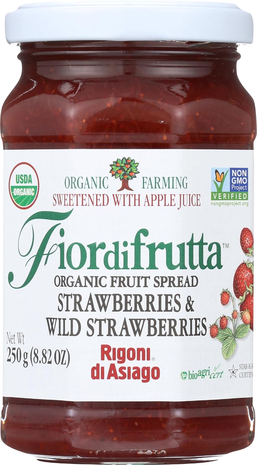 Rigoni di Asiago Fiordifrutta Organic Strawberry Fruit Spread, 8.82 Ounce (Pack of 1), Strawberry