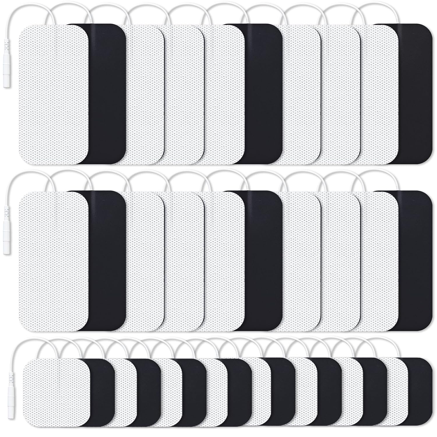 AUVON TENS Unit Replacement Pads Combination Set, 36 Packs 2 Sizes Electrodes for TENS Unit, Reusable and Latex Free Pigtail TENS Pads for Multiple Pain Relief (2mm Connector)