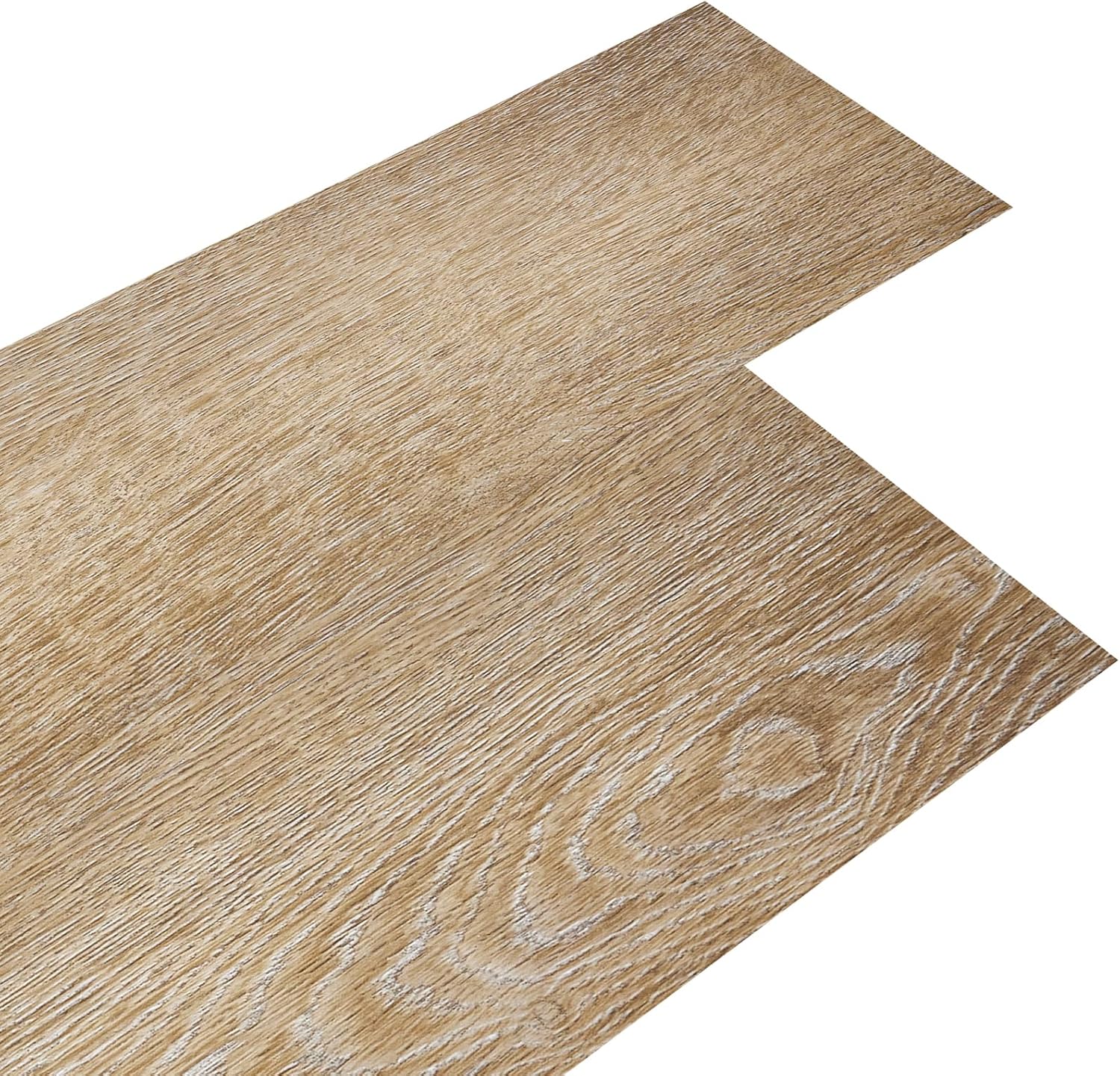INMOZATA 36Pcs Self Adhesive Vinyl Flooring Planks Floorboard Planks Wood Effect Peel and Stick Tile Waterproof Floor Stickers for Kitchen Bathroom Home Floor Tile (Light Oak)