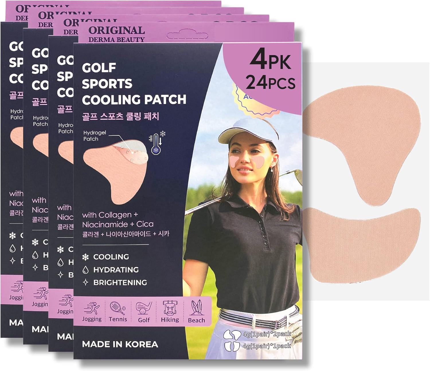 Sun Patches (4 Pack), Reusable, Under Eye Uv Protection for Golf, Hiking, Driving and Outdoor Sports | Sun Protection Patches