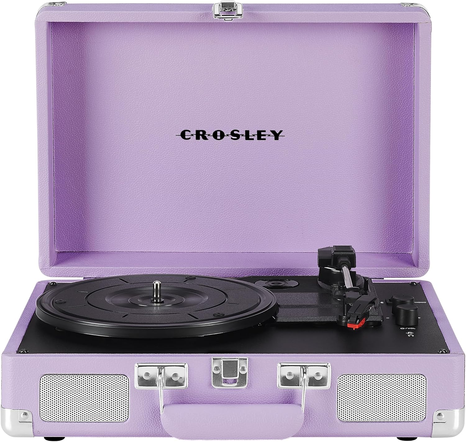 Crosley CR8005F-LN Cruiser Plus Vintage 3-Speed Bluetooth in/Out Suitcase Vinyl Record Player Turntable, Lavender