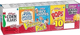 Kellogg's Breakfast Cereal Assorted Variety Pack, Corn Flakes, Frosted Flakes, Frosted Mini-Wheats Original, Raisin Bran, Froot Loops, Corn Pops, Rice Krispies, Special K Original, Single Serve, 10.94 oz (10 Count)