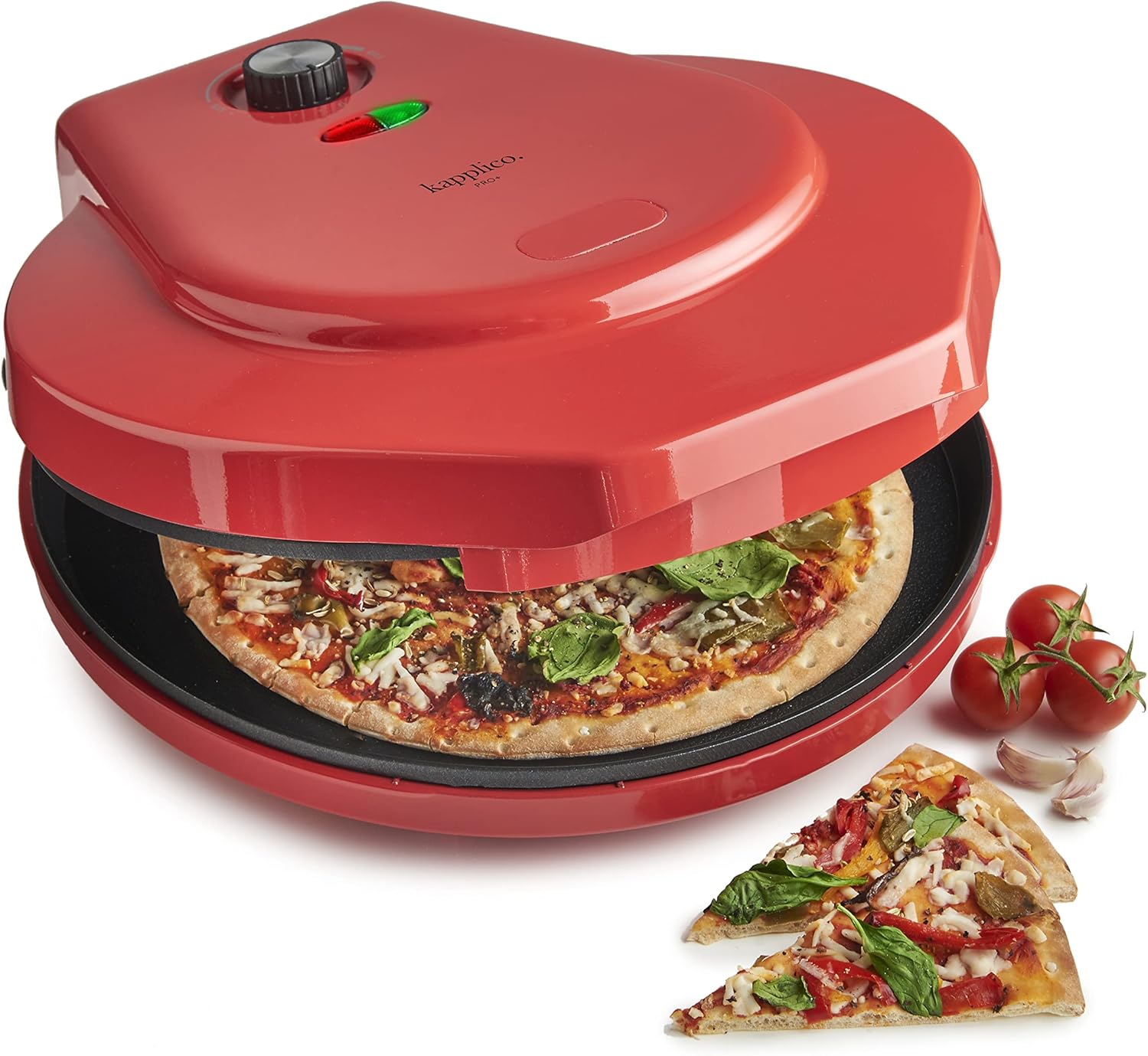 KAPPLICO Pizza Oven/Pizza Maker - 1400W in Red, Low/High Slow Cook With Auto Keep Warm, 12-inch / 30cm, 2 Year Warranty KPIZZAPRO