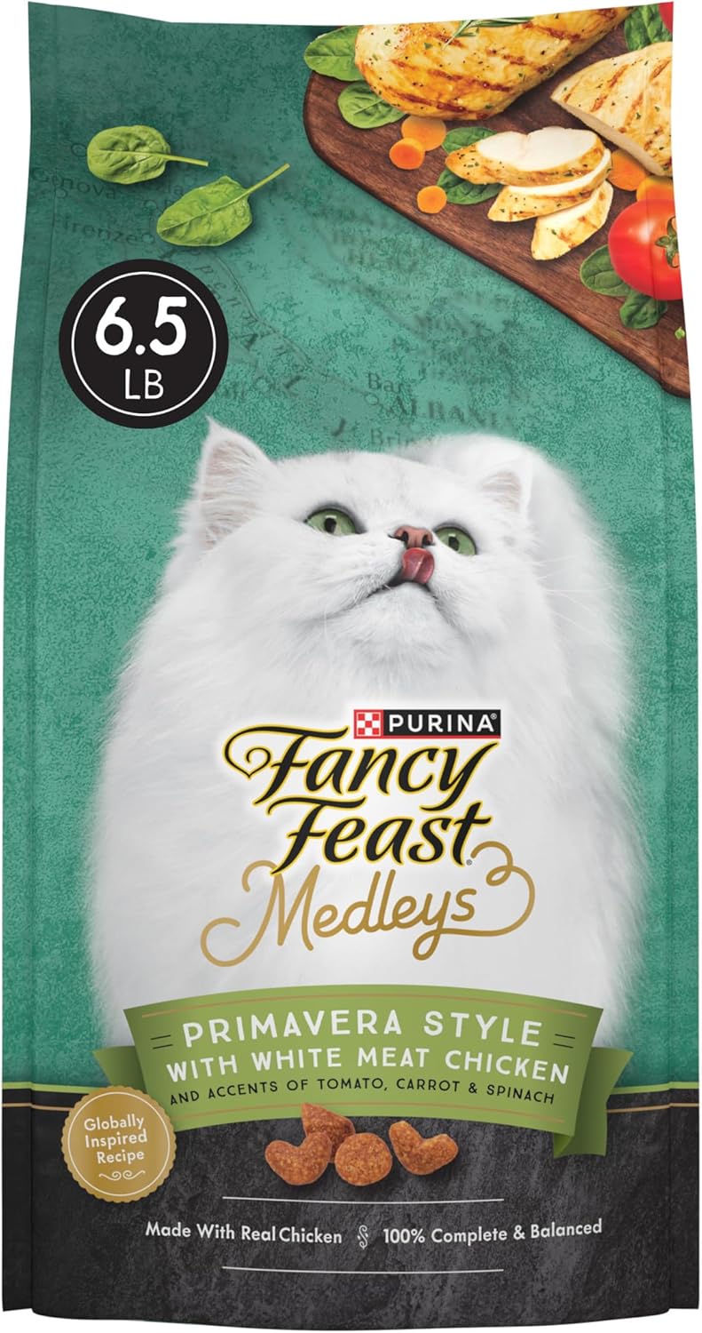 Purina Fancy Feast Medleys Primavera Style With White Meat Chicken and Accents of Tomato, Carrot and Spinach - 6.5 lb. Bag