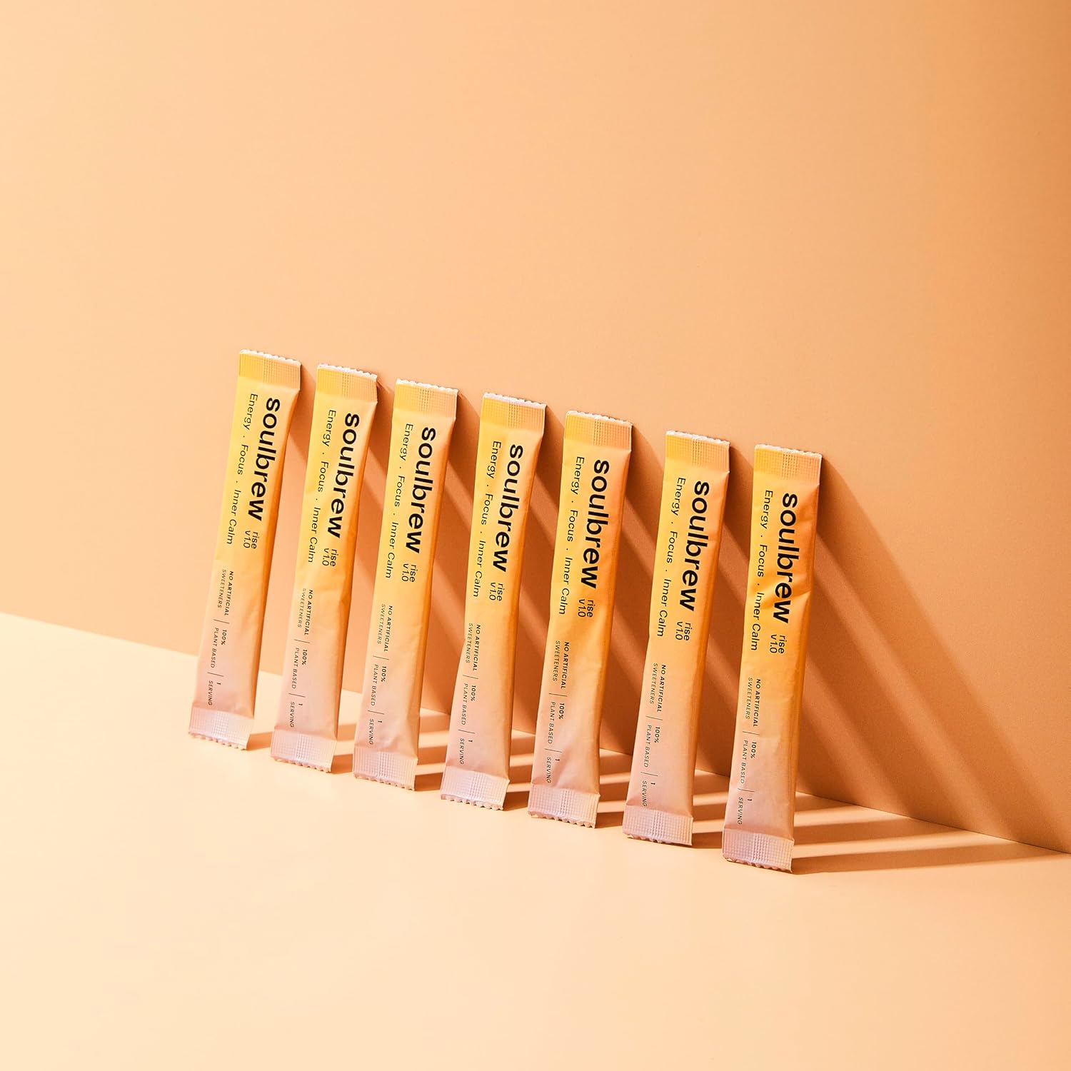 SoulBrew Rise Mushroom Coffee Alternative (7 Sachets) – Nootropic Blend with Lion’s Mane, Cordyceps, Chaga, Maca, Ashwagandha – Energy, Focus & Clarity – Vegan, Single Serve