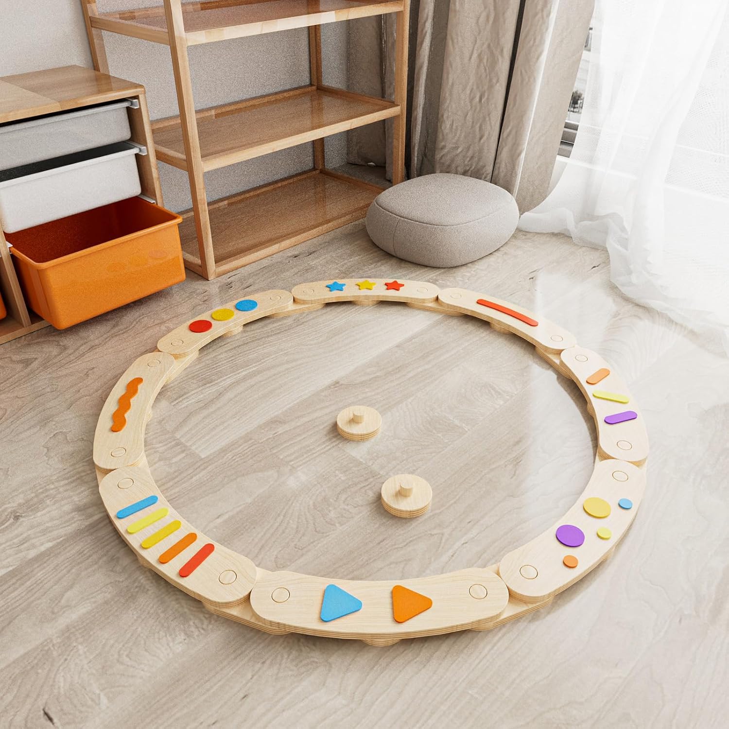 Arkyomi Wooden Balance Beam, Wooden Balance Beams, Kids Montessori Balance Beam Balance Stepping Stones Indoor Outdoor Obstacle Courses Sensory Toys