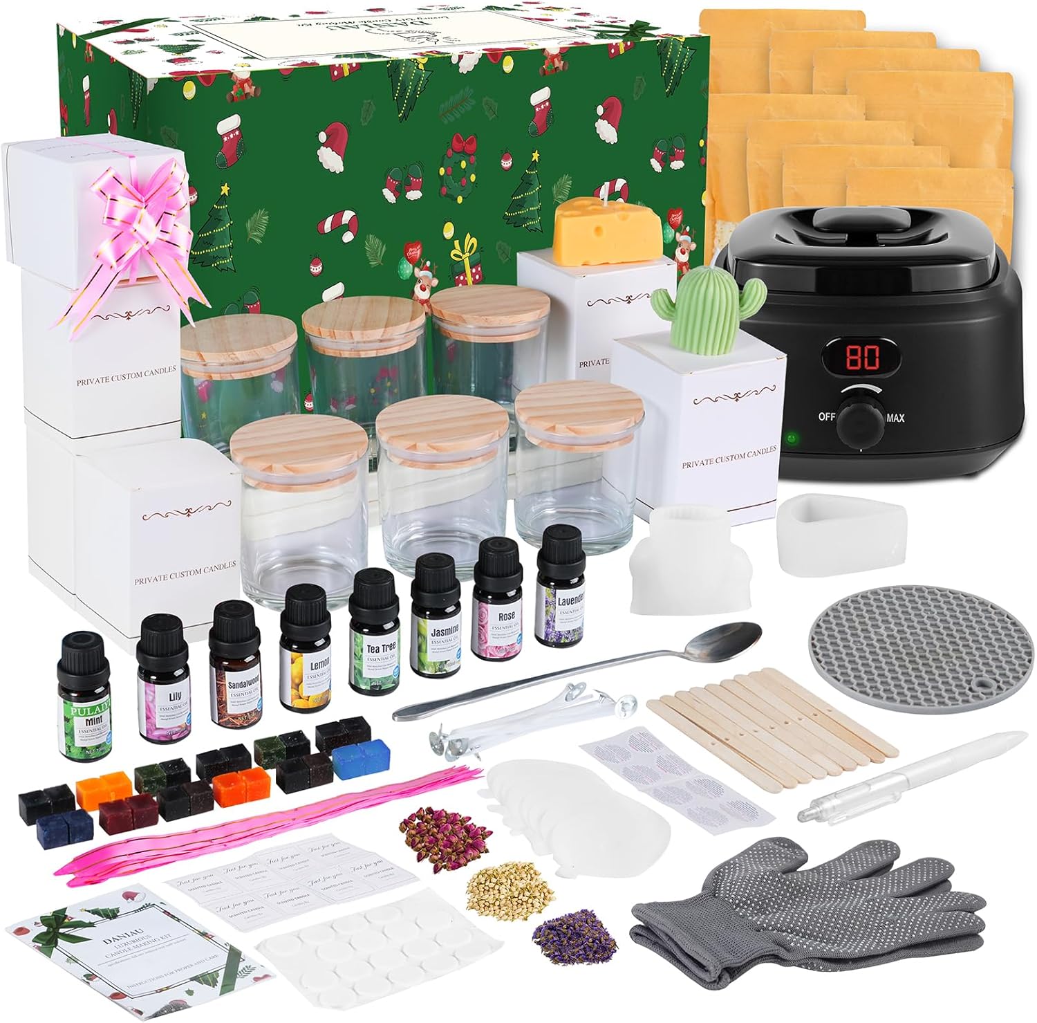 Yayena Candle Making Kit for Adults, Candle Making Supplies with Digital Soy Wax Melt Warmer, Premium DIY Starter Making Supply Perfect as Home Decorations