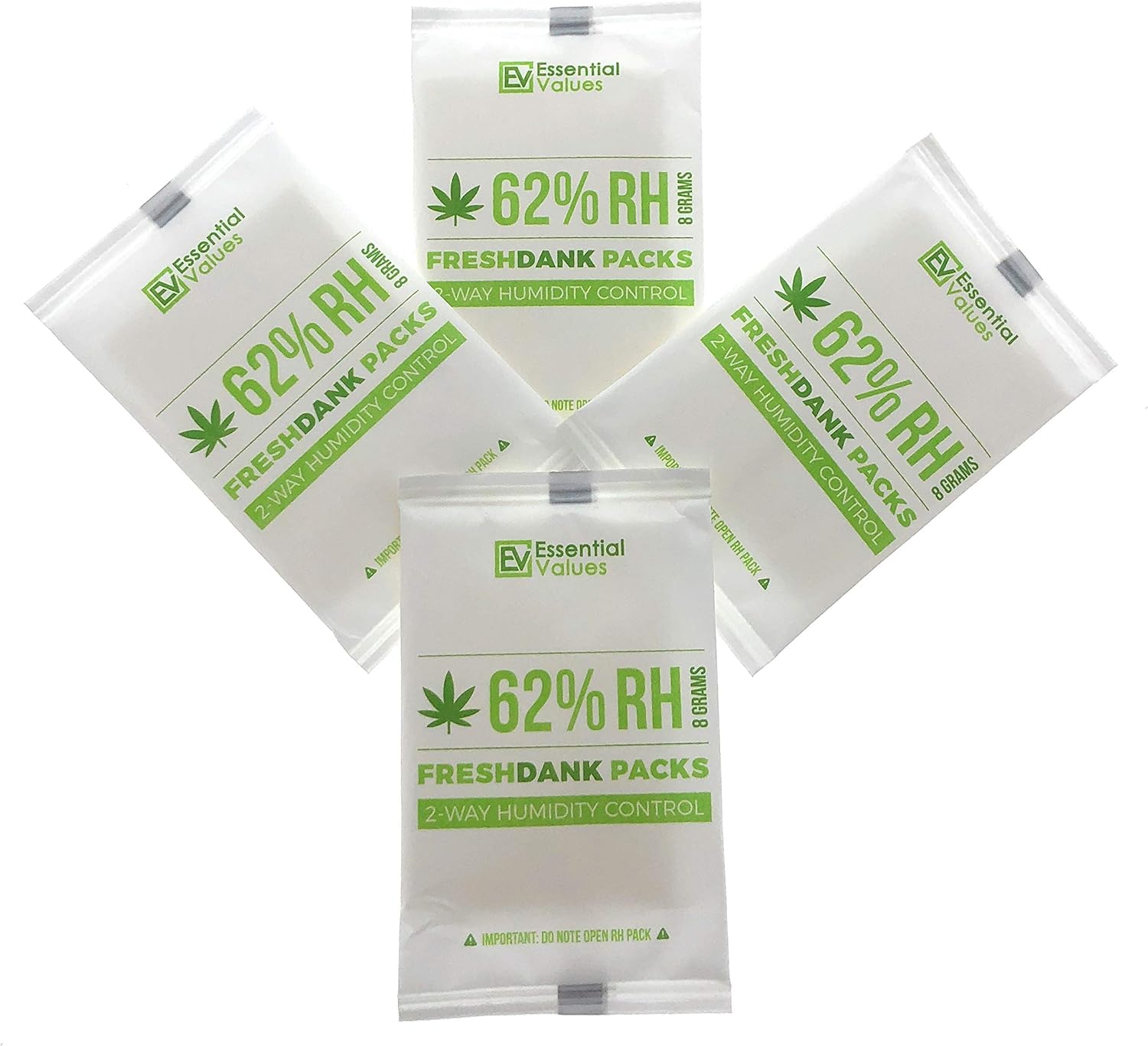 Humidity Packs (10 Pack / 8 Grams), 62-Percent RH FreshDank | 2-Way Control That Keeps Your Product Fresher for Longer by Essential Values