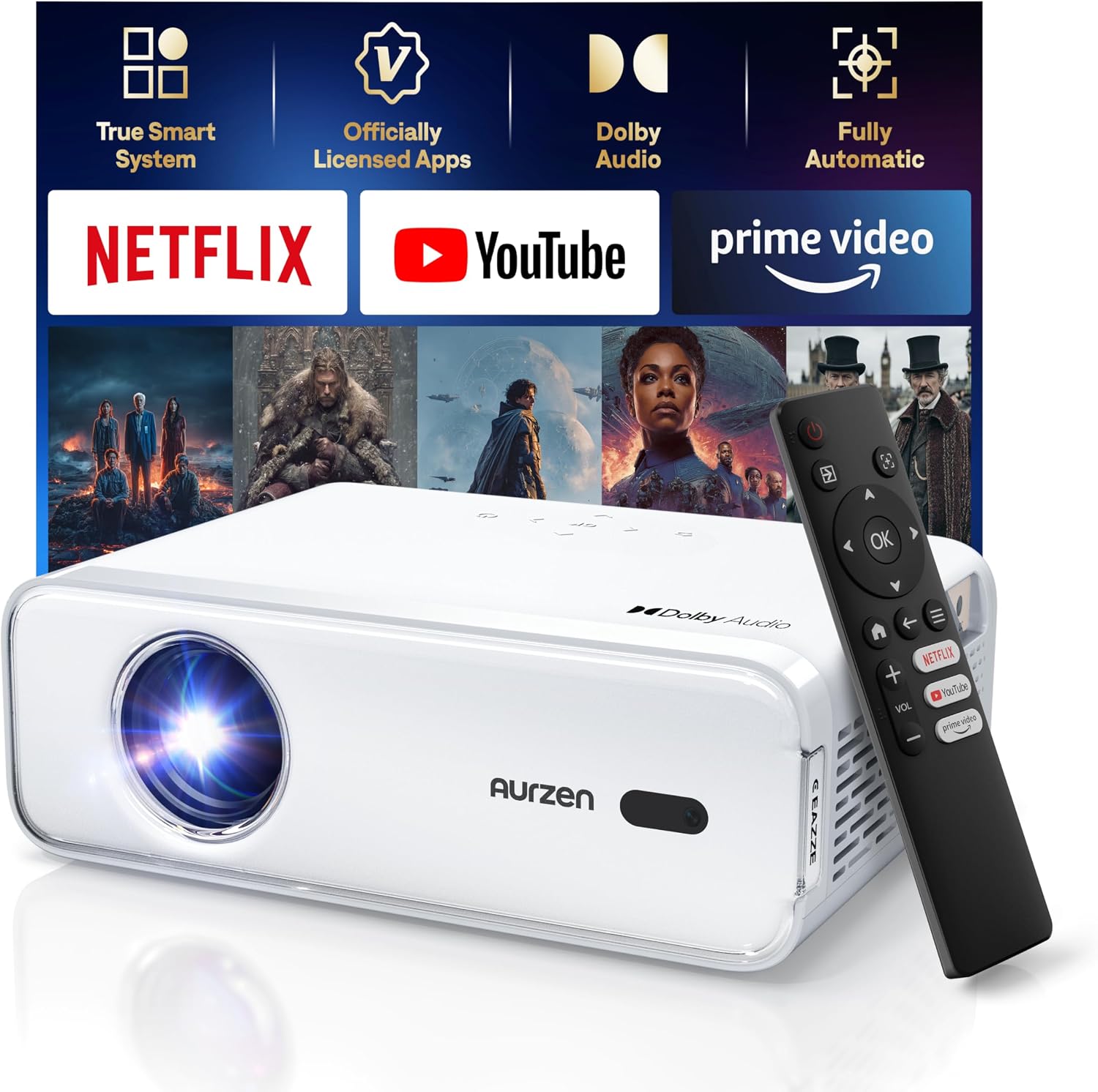 [Netflix App Available & Dolby Audio] Aurzen Eazze D1 Smart Projector