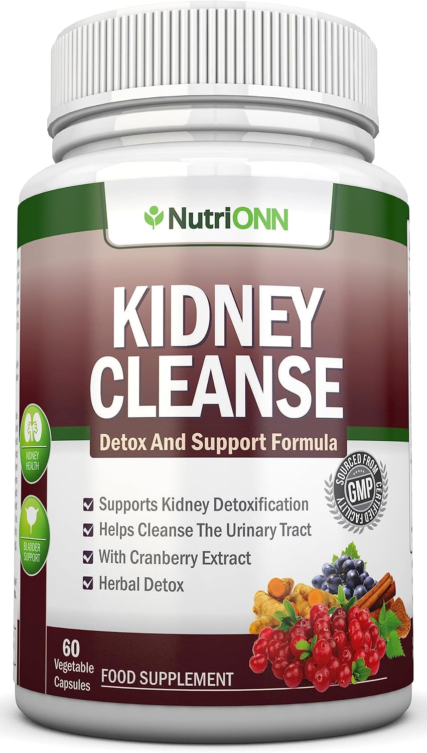 Kidney Cleanse - Detox and Support for Urinary Tract, Bladder and Kidneys - All Natural Herbal Supplement Formula with Cranberry, Astragalus, Turmeric, Goldenrod, Gravel Root, Juniper and More