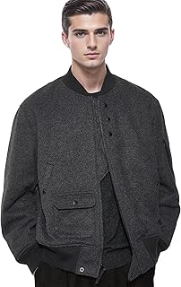 Men's Bomber Fleece Jackets Thickened Version Causal Fashion Flight Fall Winter Full Zip Casual Warm with 5 Pockets