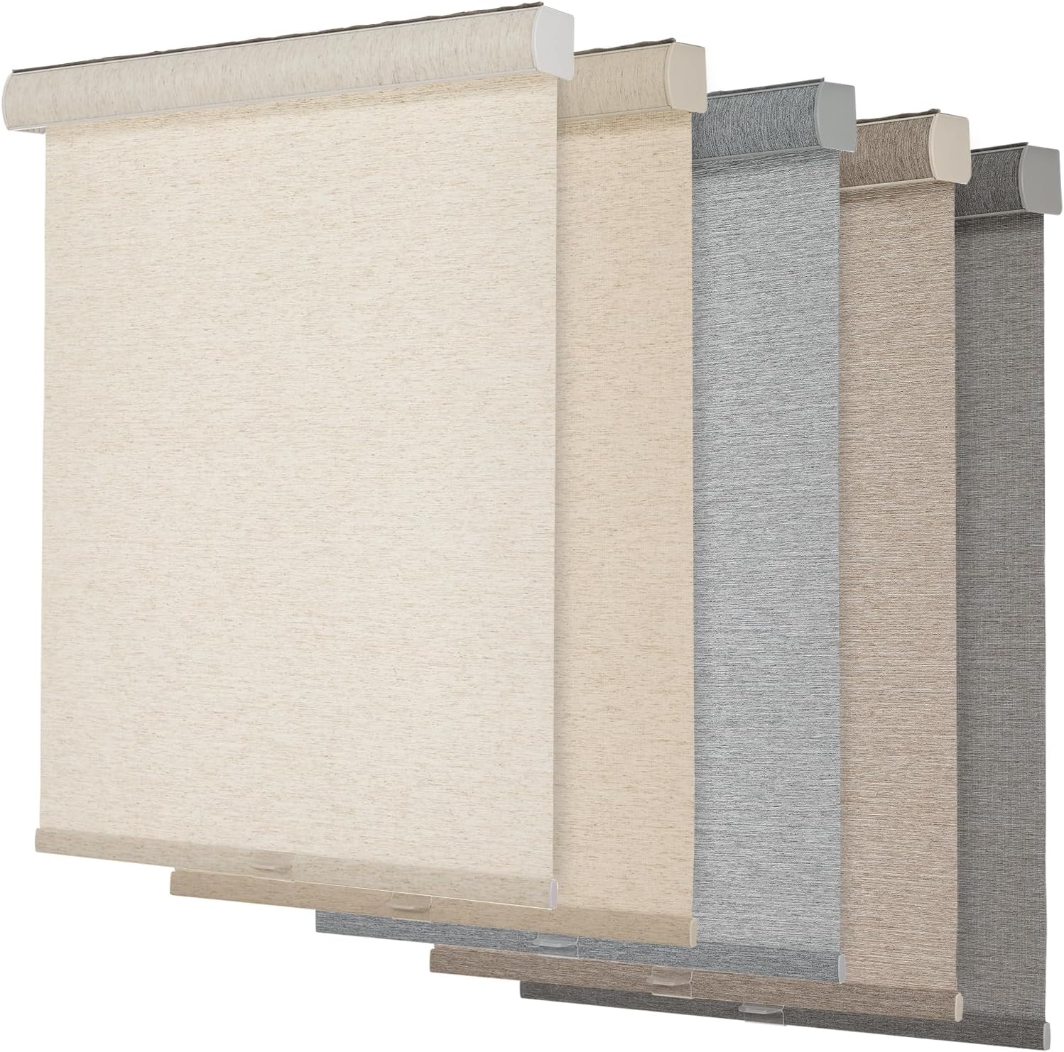 Persilux Light Filtering Roller Shades for Windows,Cordless,Linen Fabric,Roller Blinds,Thermal Insulated Fabric UV Protection Shades for Home,Office,Bedroom,Door,Light Filtering-Cream,Custom Now
