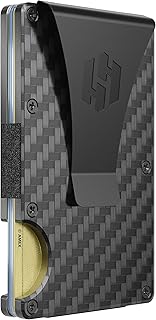 Hayvenhurst Wallet For Men - Reinvented Design Men's Wallet - Slim, Minimalistic & Seamless, Blocks RFID Scanners, Holds 12 Cards & Has a Money Clip (Carbon Fiber)