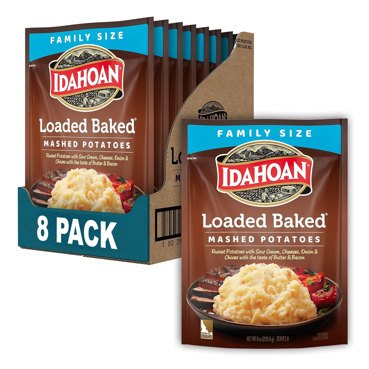 Idahoan Loaded Baked Mashed Potatoes, 8 Ounce (Pack of 8)