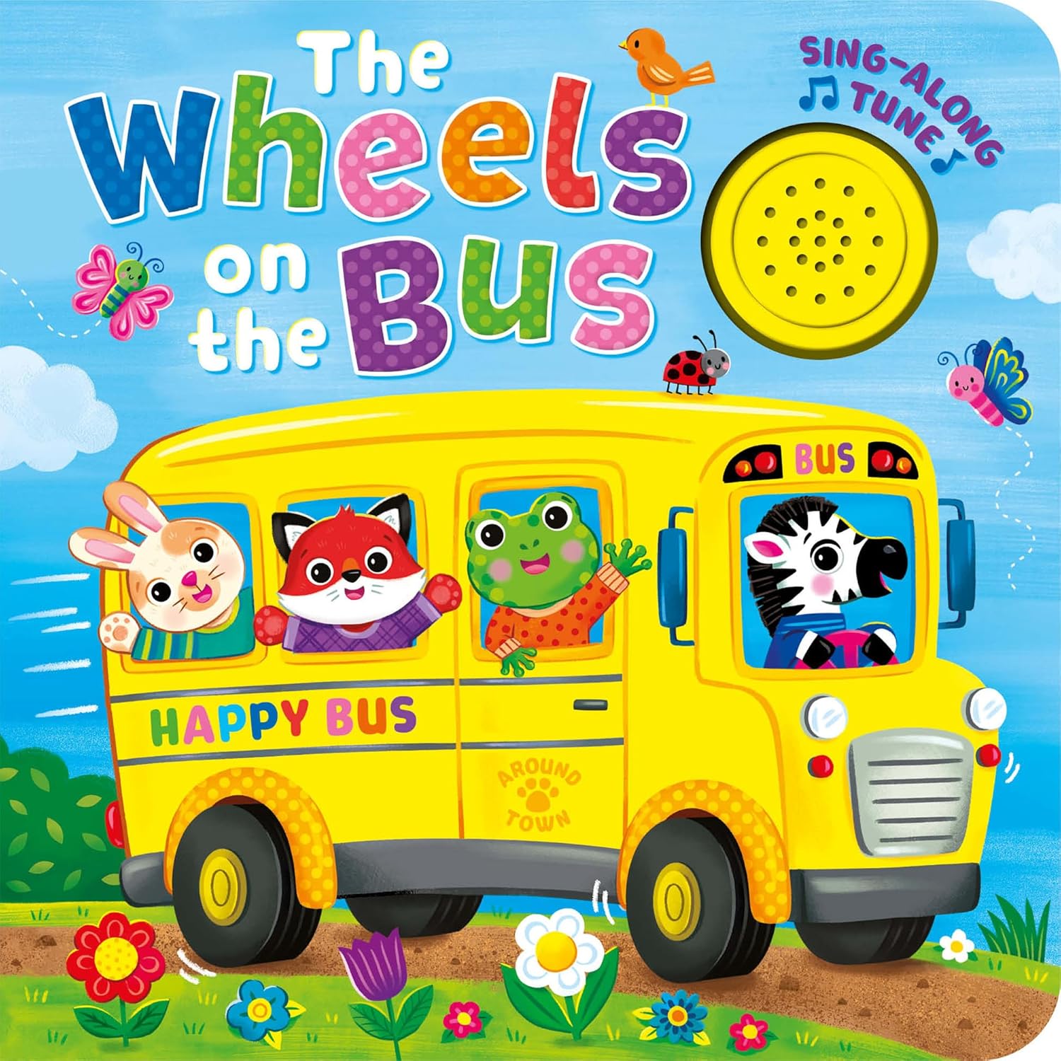 Wheels on the Bus Song Book – 1-Button Musical Board Book for Toddlers & Infants | Sing-Along Sound Book with Adorable Animal Friends | Ages 1 and Up