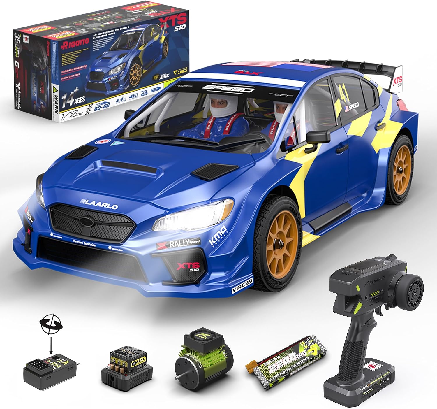 1/10 Brushless RC Car, RTR, 40+ MPH, 4WD, Carbon Fiber, Ages 14+ | 3652-3300KV Brushless Motor, Gyro, Waterproof, 80A ESC, 3S Lipo, 11KG High-Torque Servo, 1.2MM PC Body Shell, Metal Chassis
