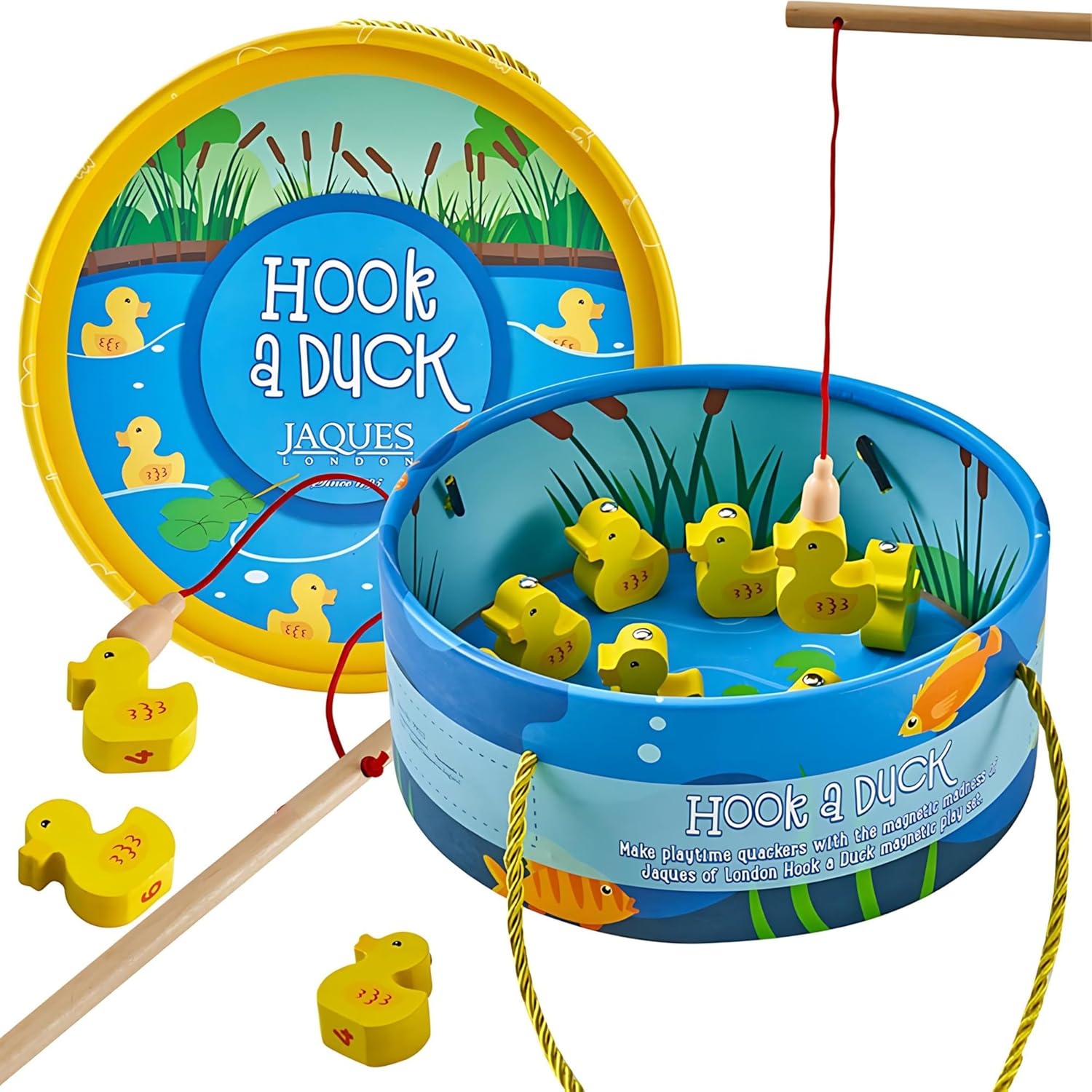 Jaques of London Hook a Duck Magnetic Fishing Game | Educational Toys for 3 Year old Boys and Girls + | Includes Educational Number Cards | Ducks Fishing Game for Kids | Since 1795