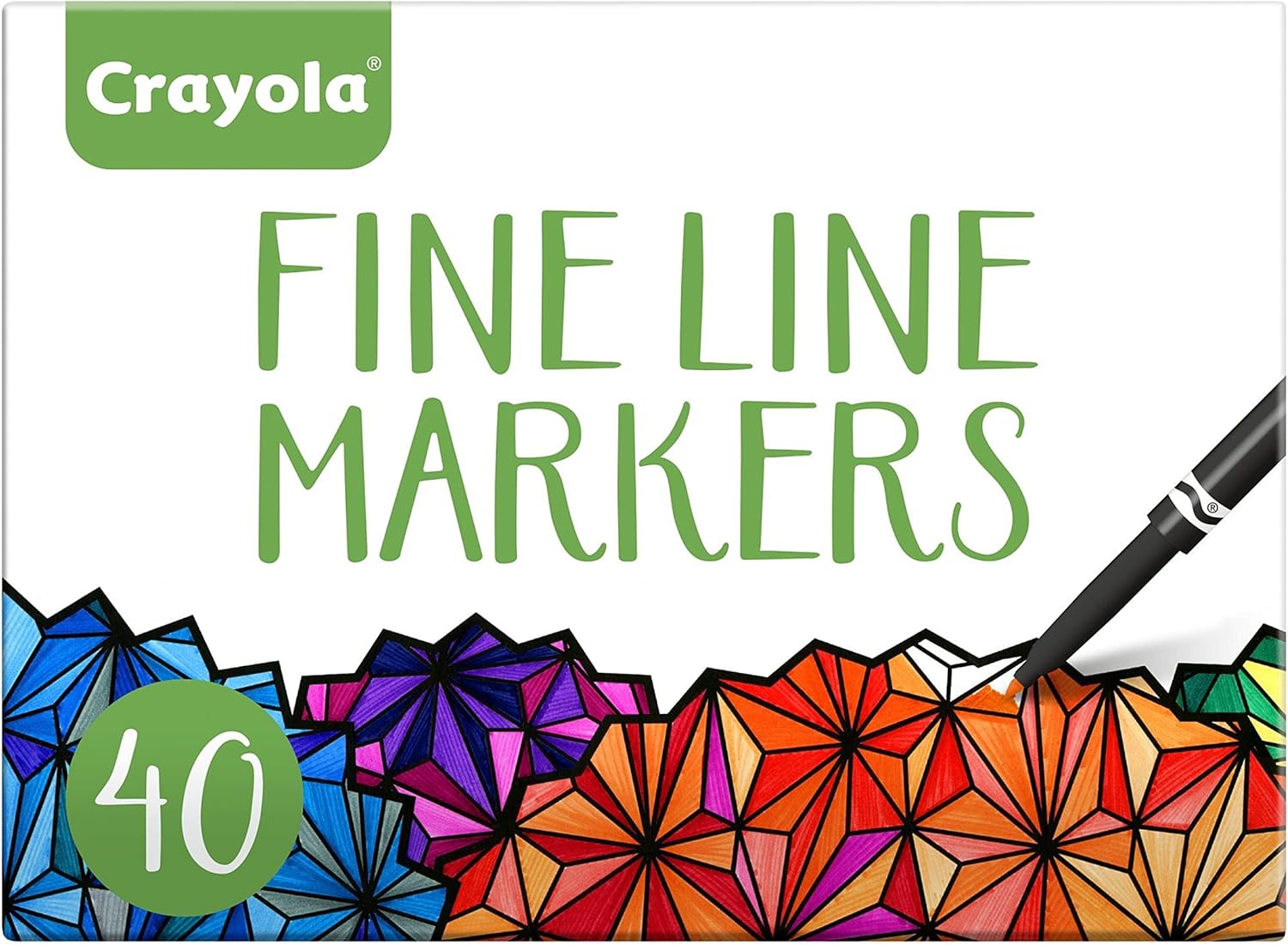 Crayola Fine Line Markers for Adults (40ct), Skinny Marker Set for Adult Coloring Books, Aesthetic Art Supplies, Stress Relief Activity, Coloring Supplies