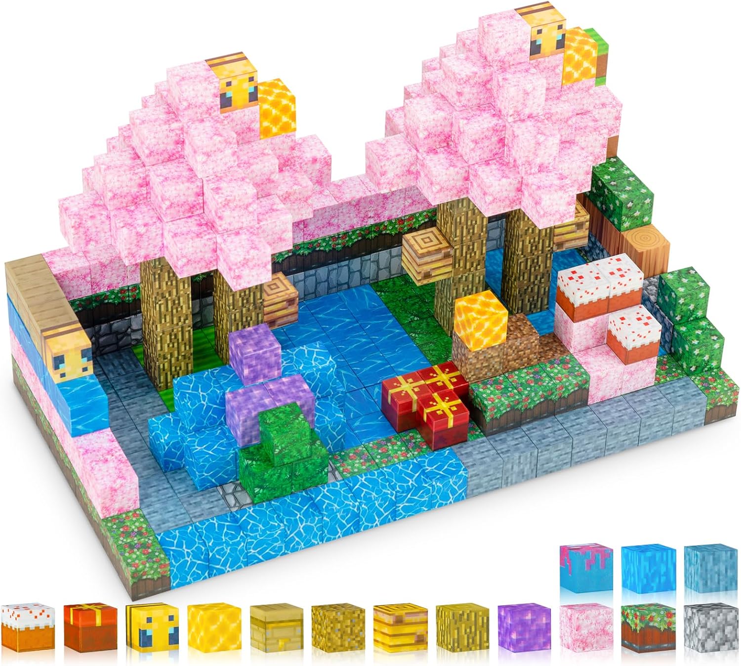 Magnetic Blocks Build Mine Magnet World Set,80Pcs Magnetic Blocks Building Toys for Kids,STEM Sensory Toys Gifts for Toddlers Kids for Age 3+ Girls Boys,Creative Construction Toy for Kids Indoor Toys