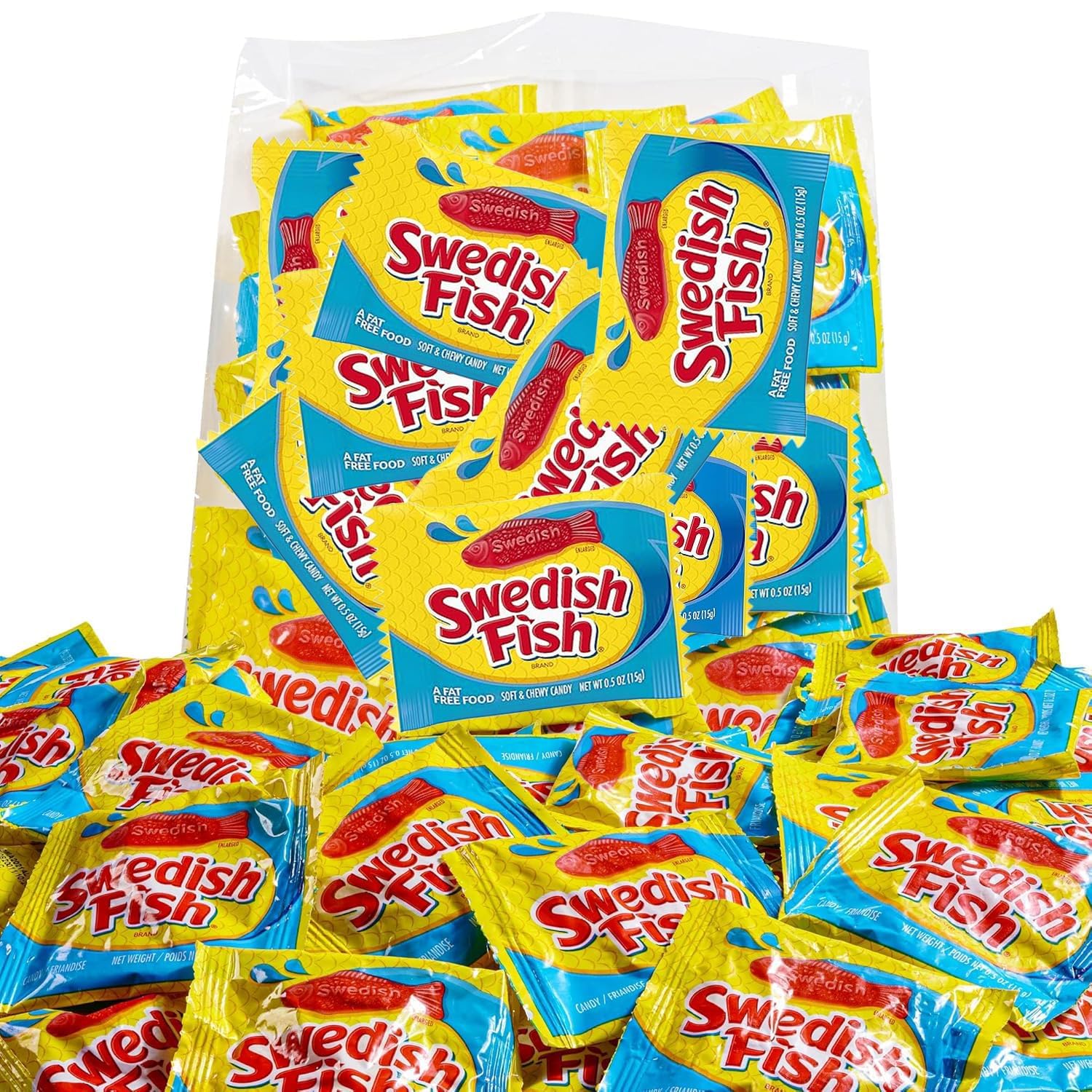 Candy in Bulk SwedishFish Soft & Chewy Fun Size Sharing Bag - Original Sweet & Chewy Red Fish Candy Individually Wrapped Treats, Movie Theater Candy, Office Desk and Reception, and Party Bags, 2lb