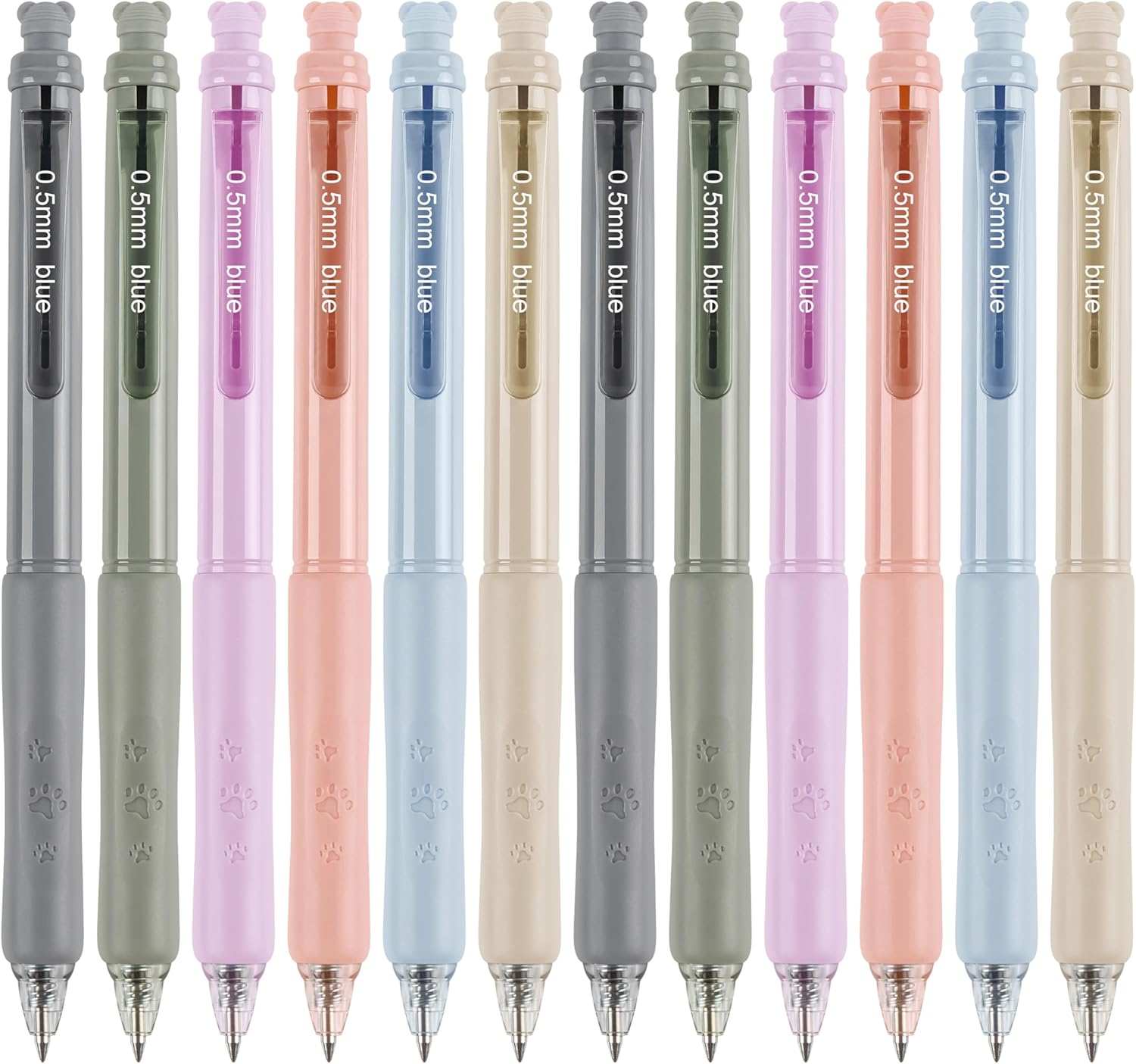 Linbsunne Erasable Pens 0.5mm Gel Ink Pens for School Office Fine Point Pens Smooth Writing Work Pen with Erasers (12-count,Blue Ink)