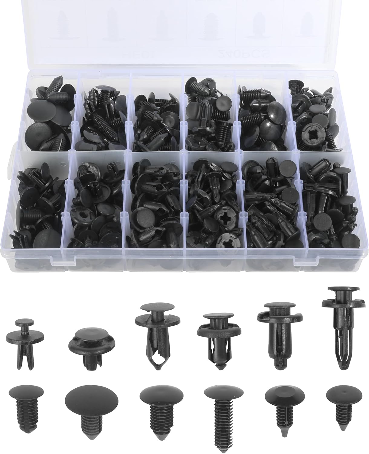 240 Pcs Automotive Clips,Car Retainer Clips,Car Accessories Bumper Clips Car Clips Plastic Rivets Fasteners Push Retainer Kit,Auto Push Pin Rivets Set,Can be Used on Cars